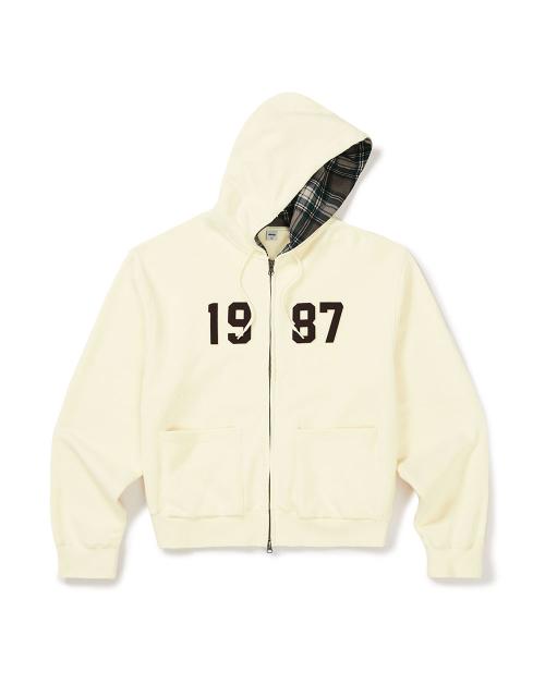 [Mmlg] CHECK PATTERN HOOD ZIPUP (NATURAL SOAP)