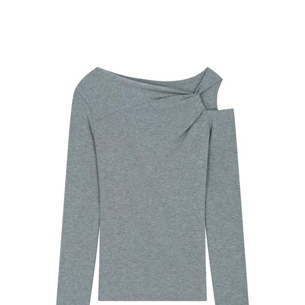 twisted open-shoulder t-shirts