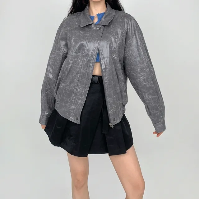 Y2K 빈티지 크랙 오버사이즈 루즈핏 항공 점퍼 3COLOR