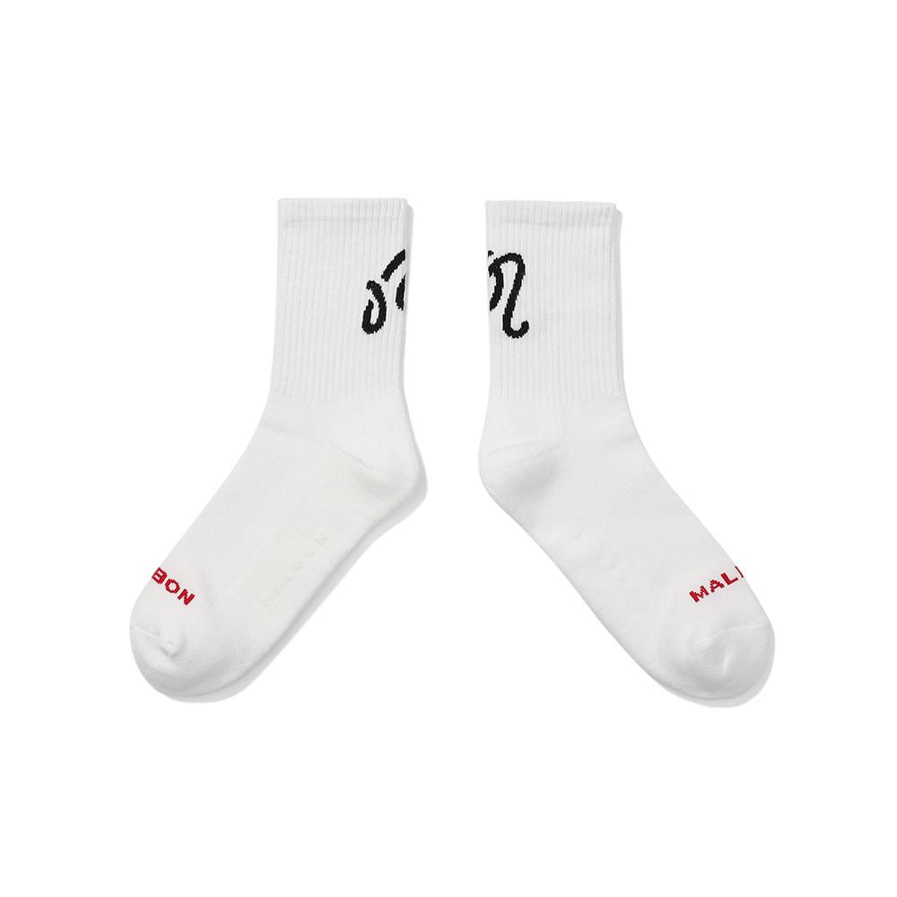 [MALBON SEONGSU] 자카드 크루삭스 OFF WHITE