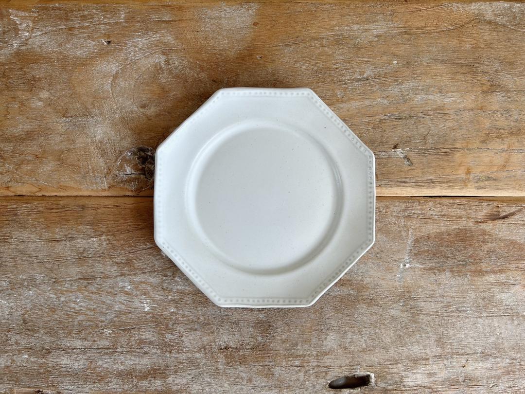 [Kenzou Yoshida] White Octagonal Plate (S)