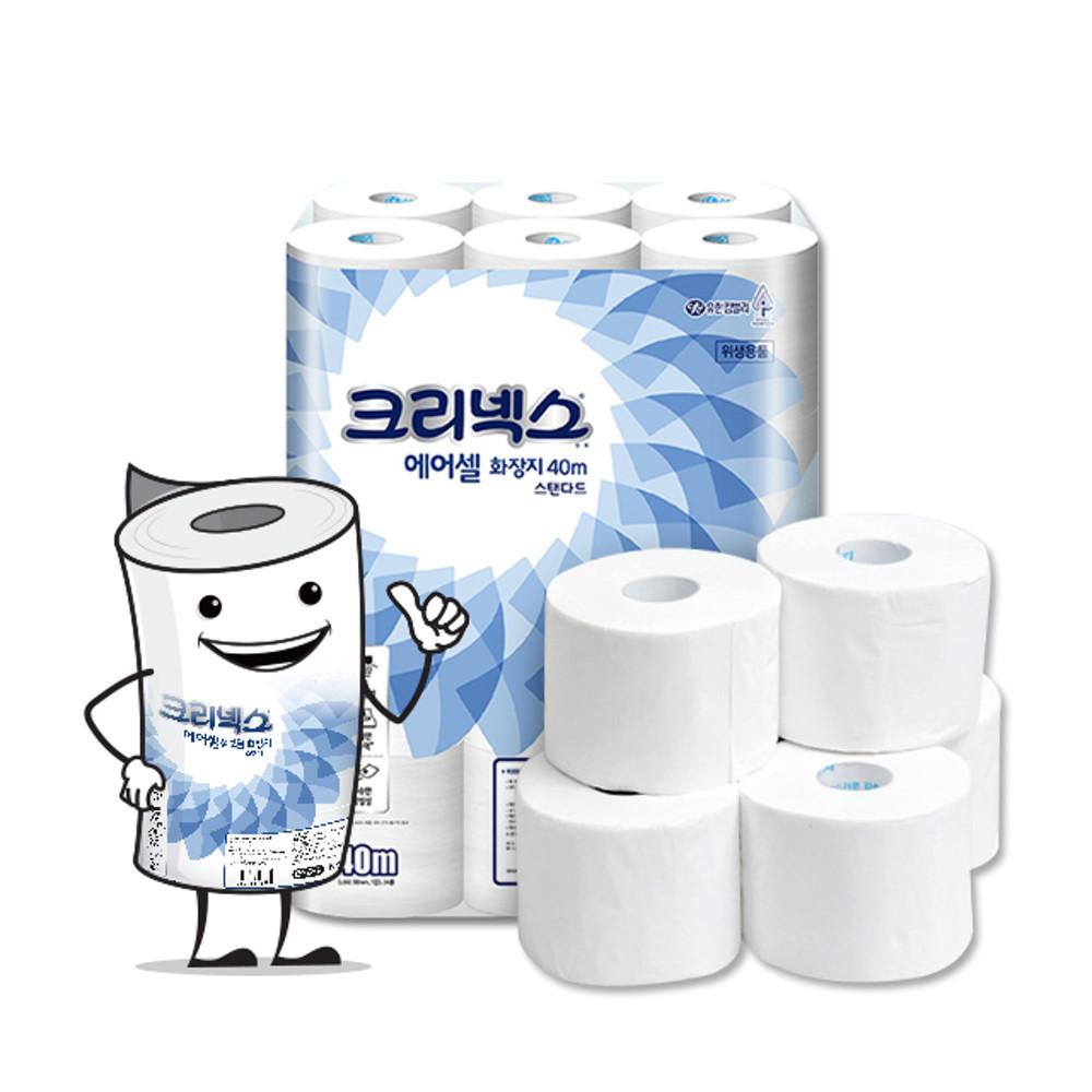 크리넥스 물에 잘 녹는 에어셀 두루마리 화장지/휴지/각티슈