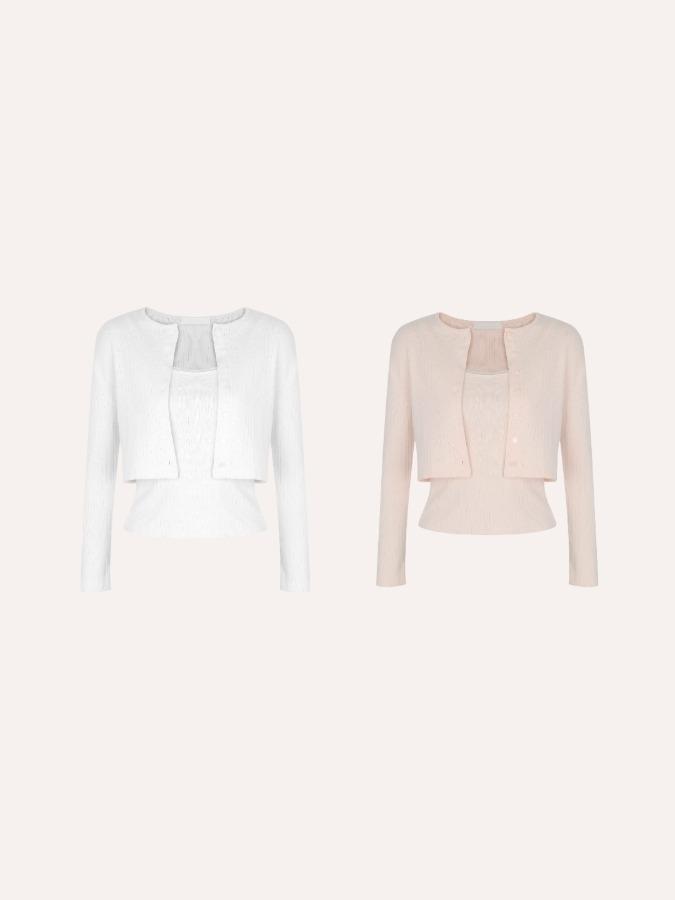 아워리스 [8th)Ourlis made] 다이아 아일렛 가디건 세트 Dia eyelet cardigan set (당일배송)
