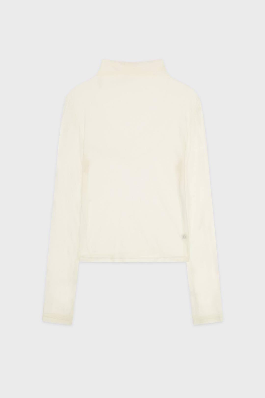 Sheer Turtleneck T-Shirt (Ivory)
