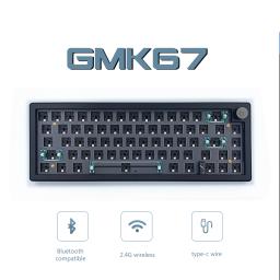 핫 스왑 가능 기계식 키보드 개스킷, 블루투스 2.4G RGB 백라이트 개스킷 구조 키보드, 3 가지 모드 맞춤형 키보드