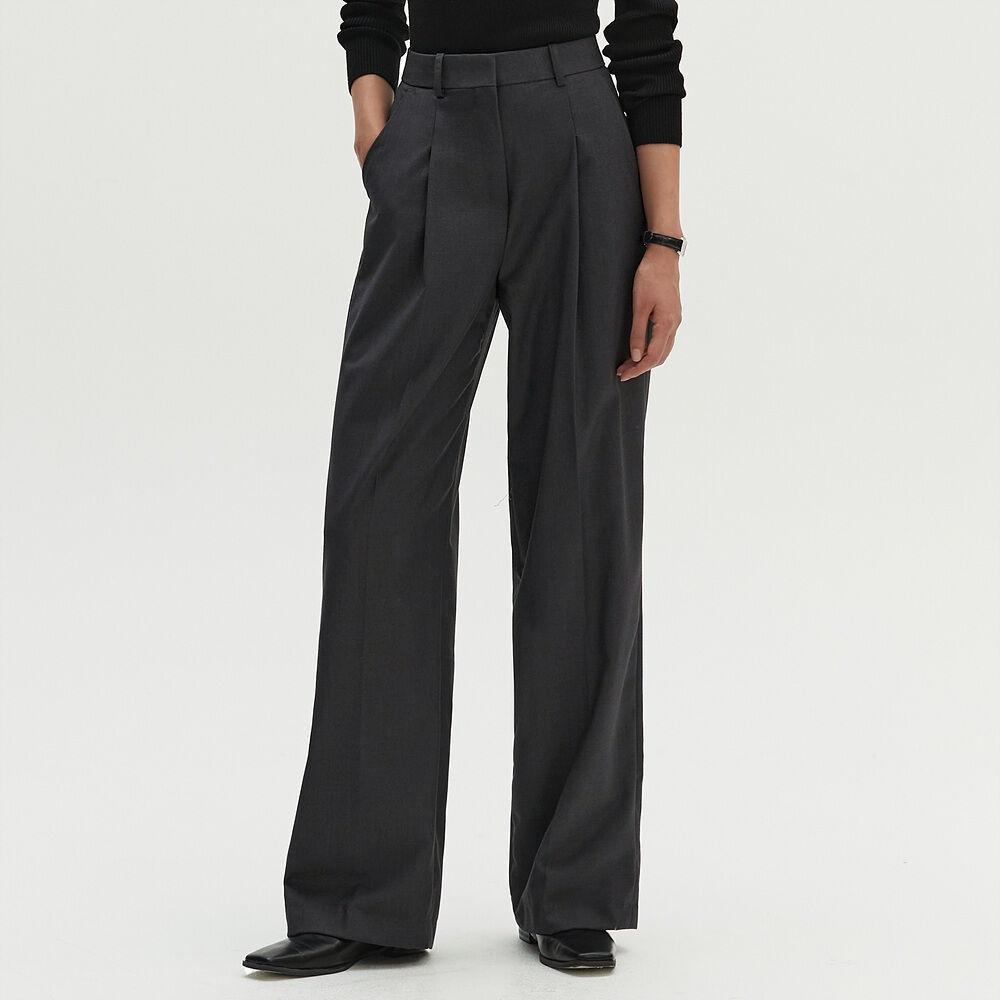 원턱 와이드 슬랙스 차콜 MDPT025CHARCOAL