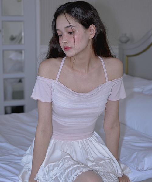 Sha Layered Holter T-shirt [Pink]
