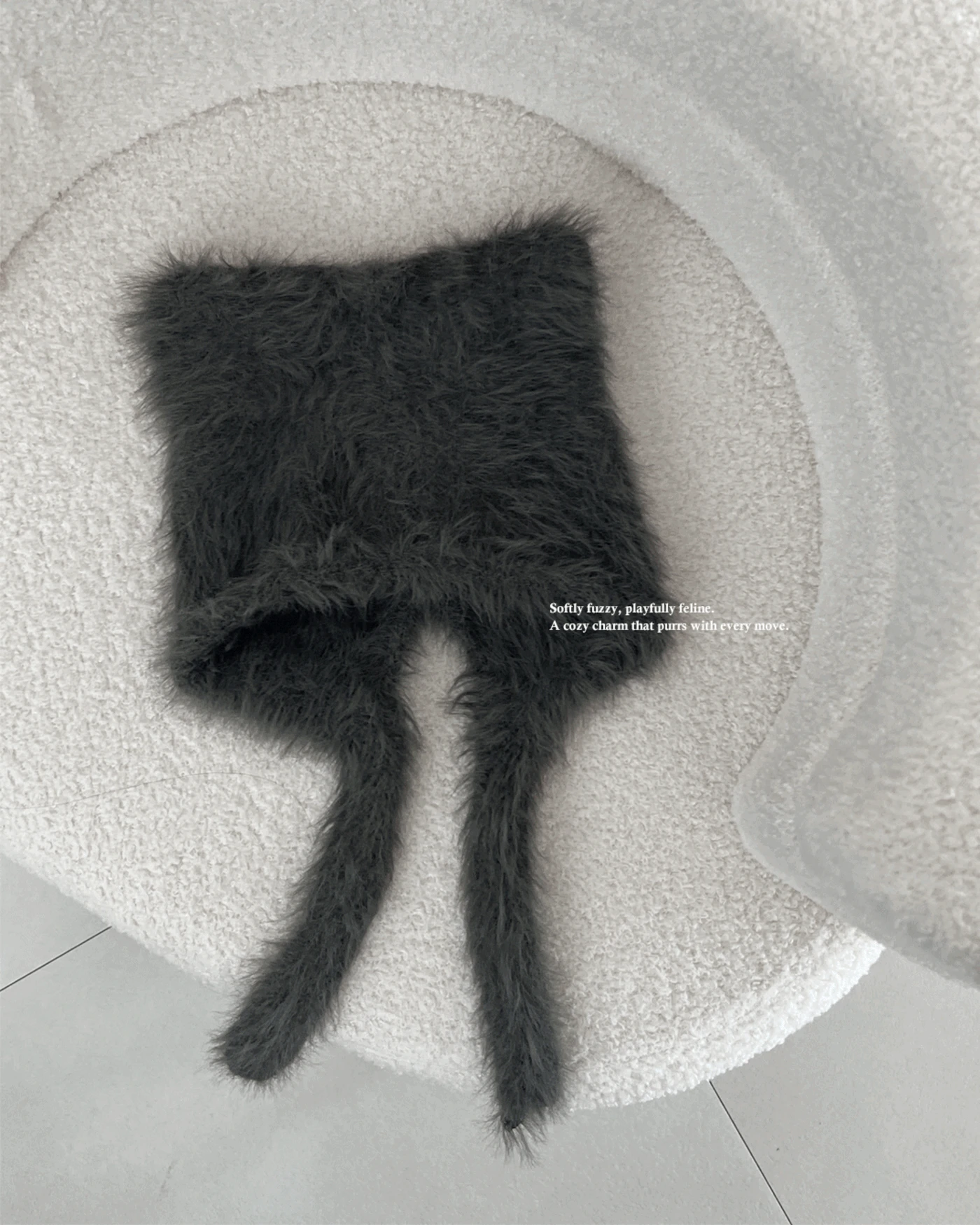 Meow 앙고라 캣츠 테일 니트 비니 (5color)