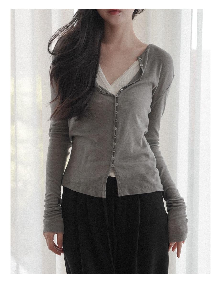 [5일소요] 테마 버튼 롱 슬리브 (2colors)