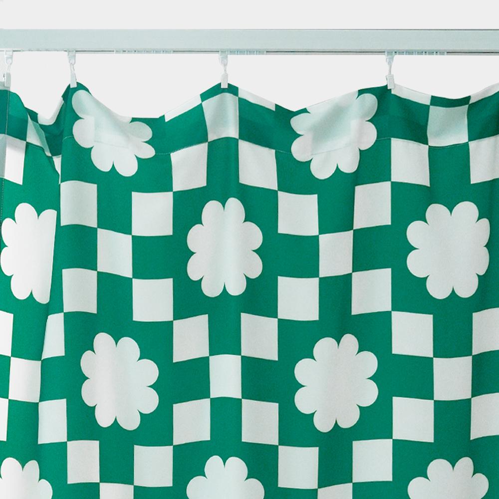 플라워체커 가리개 커튼 (2size, 2color)