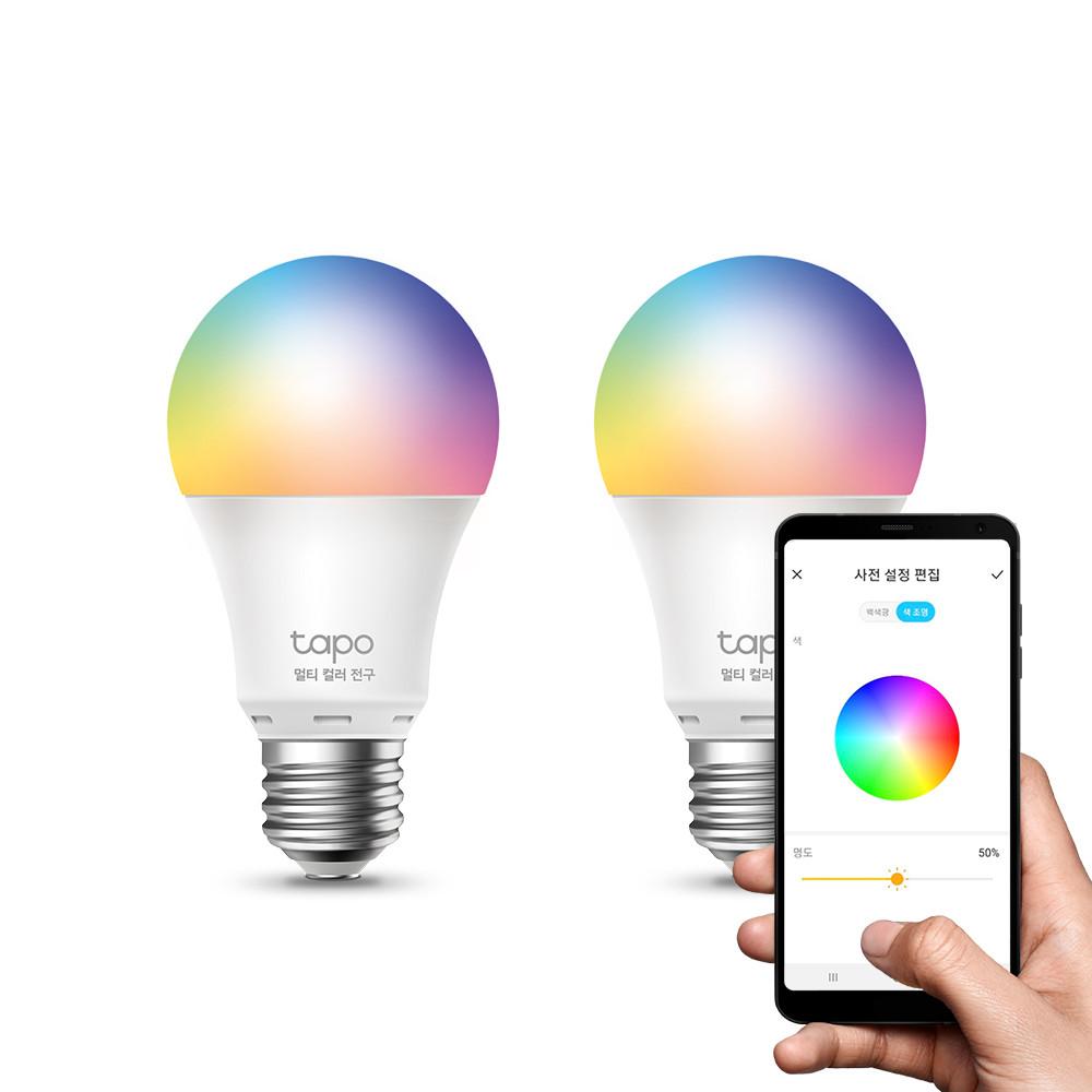 티피링크 Tapo L530E (2팩) 스마트 멀티컬러 전구 LED 조명 IoT 구글홈 E26소켓 : 티피링크 공식몰