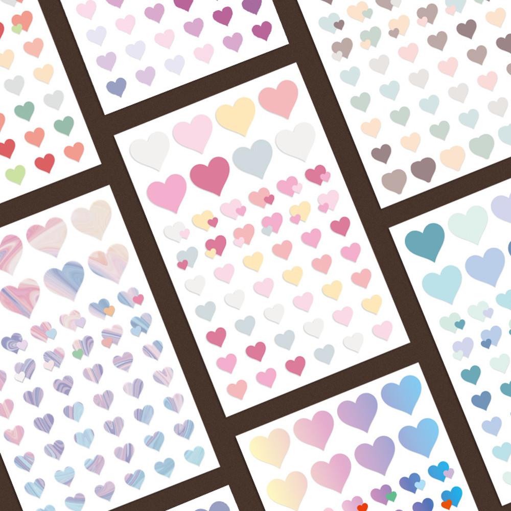 심플 큐티 하트 스티커 4매 3종