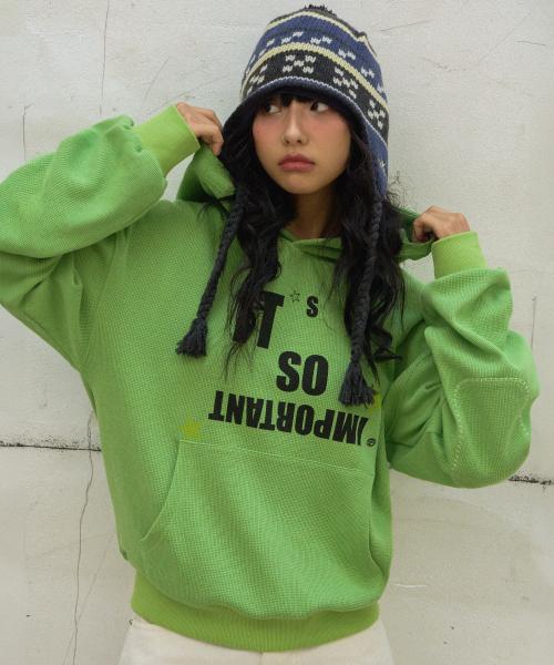 [구빈x소정] (W) 빈티지 와플 후드티