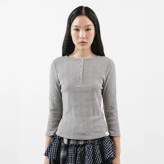 POINTELLE CAPRI T-SHIRT [HEATHER GREY]