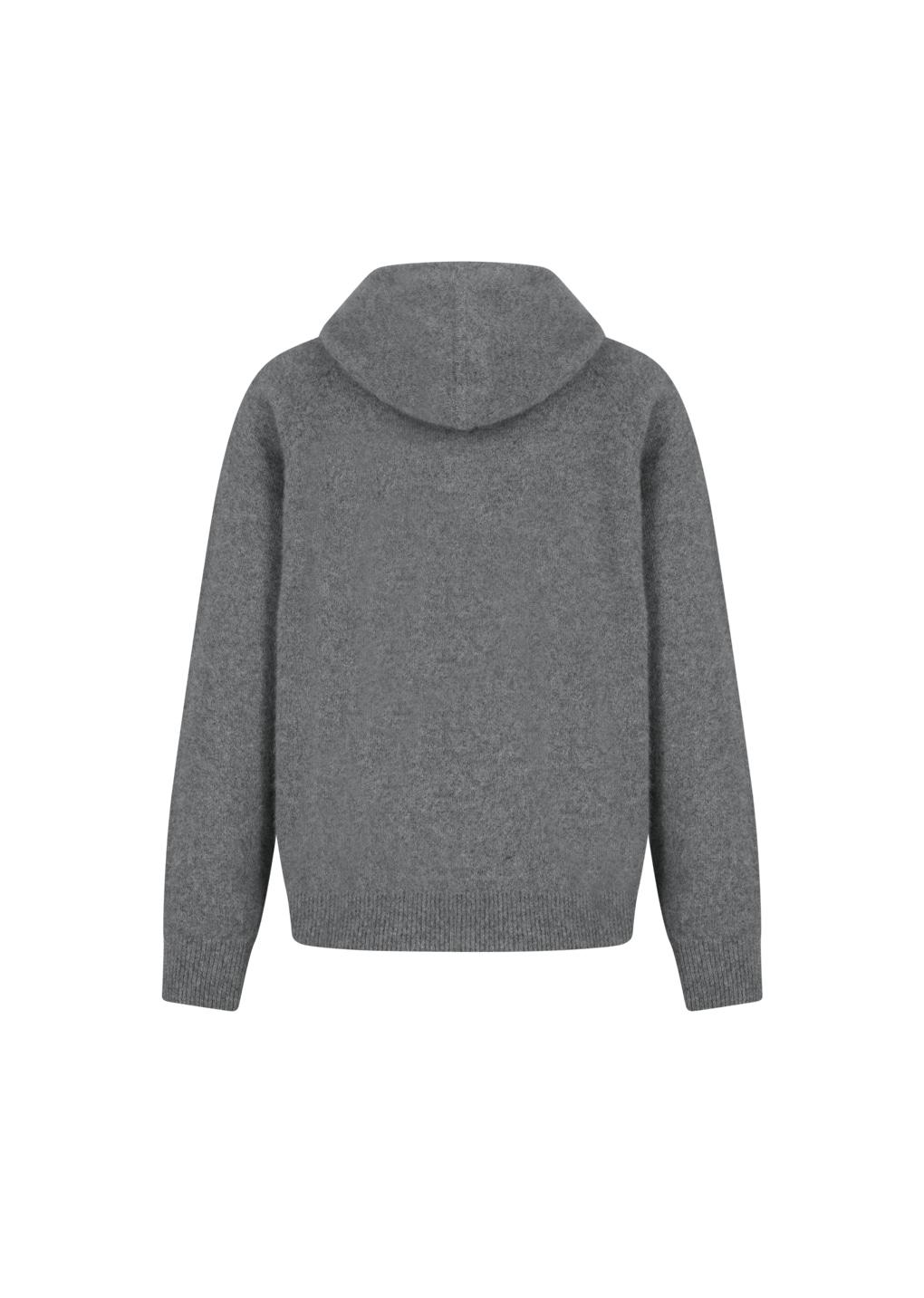 racoon hoodie knit, charcoal