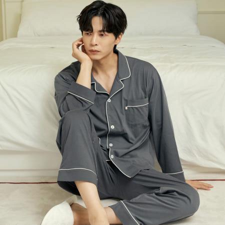 이런 상품 어때요? 소프트 L차콜 순면 남성 긴팔 빅사이즈 잠옷 세트