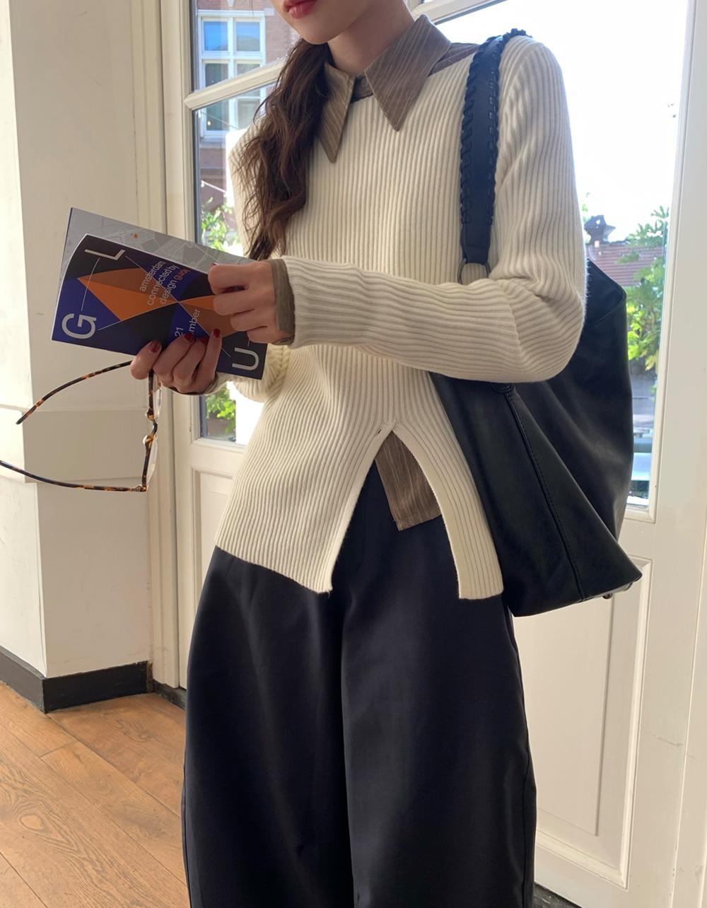 멜르 사이드 버튼 knit