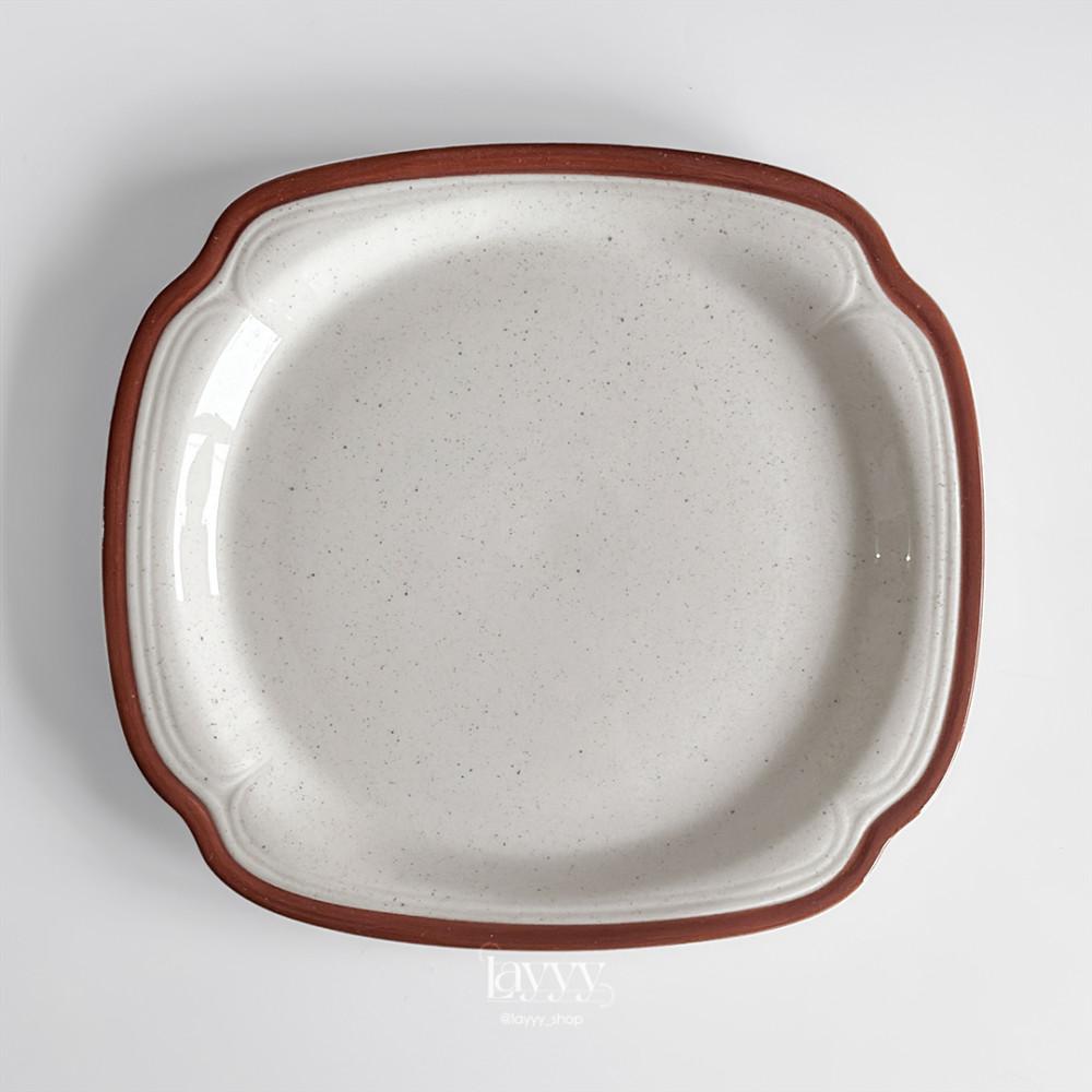 시라쿠스 샌드 포인트 샐러드 플레이트 빈티지 브라운 접시