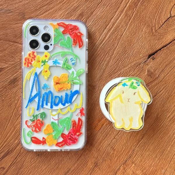 [Slim MagSafe Leather CardPocket SET]Little Rabbit