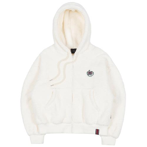 WOMANS FLEECE HOODIE ZIP UP_OATMEAL