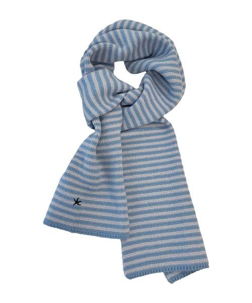 TCM mini logo stripe muffler (sky blue/grey)
