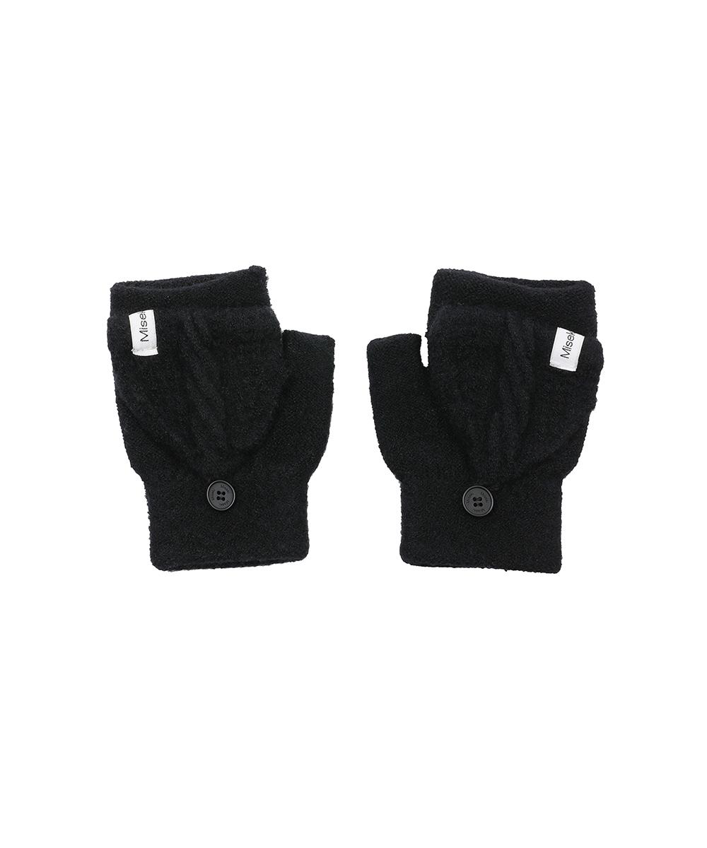 Flip-top gloves BLACK