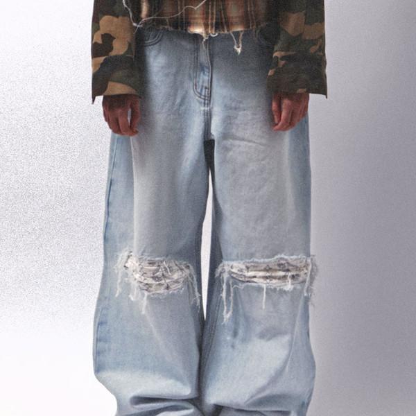 23 knee patch light denim