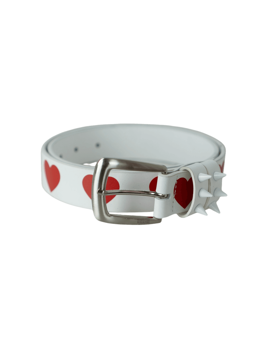 Love Studded Leather Belt (White)