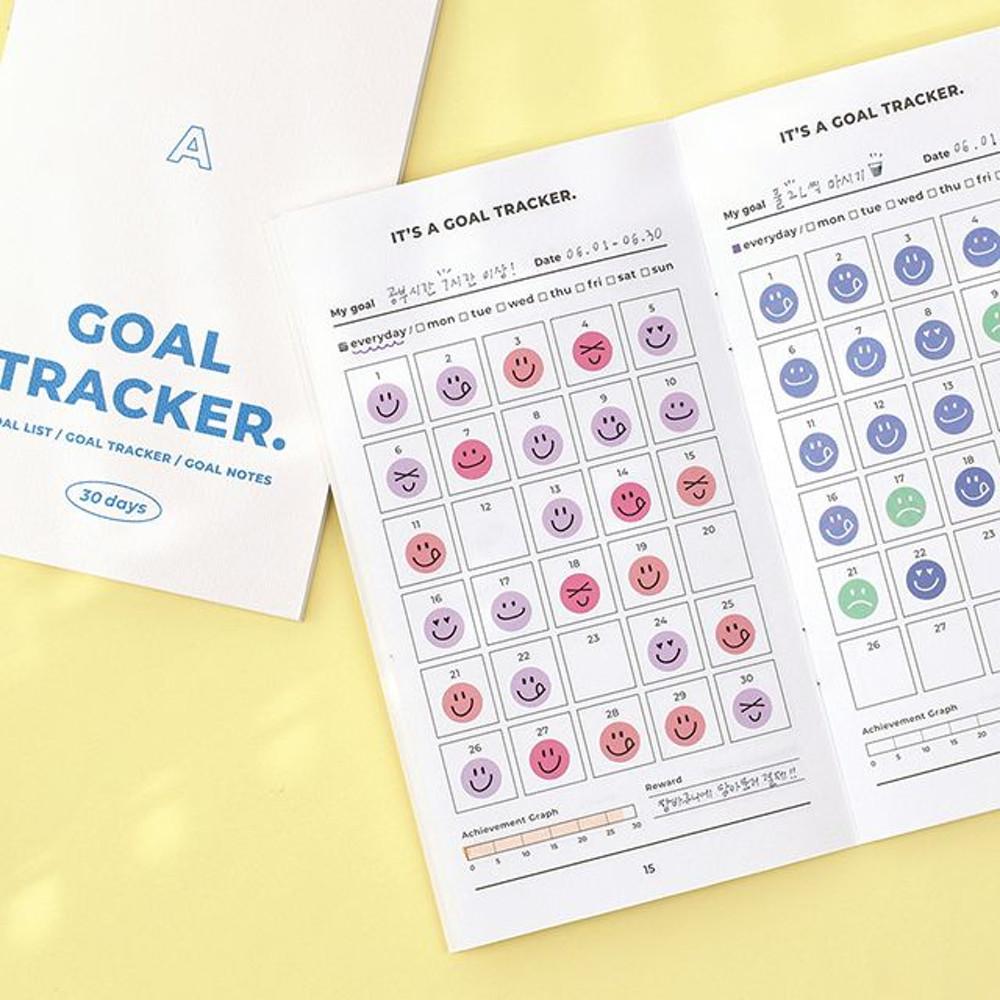 [페이퍼리안] 깔끔한 스터디 플래너 월간 데일리 시간 관리 타임 골트랙커 북 30일