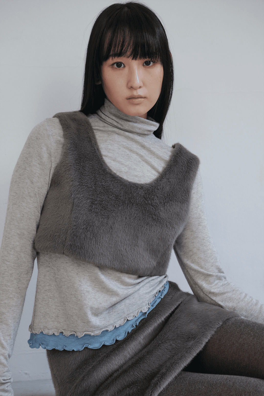 Smoke Gray Fur Bustier