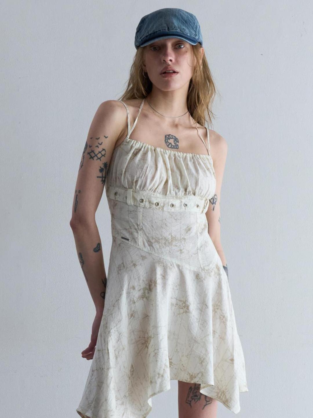 FLARE SLEEVELESS MINI DRESS [IVORY]