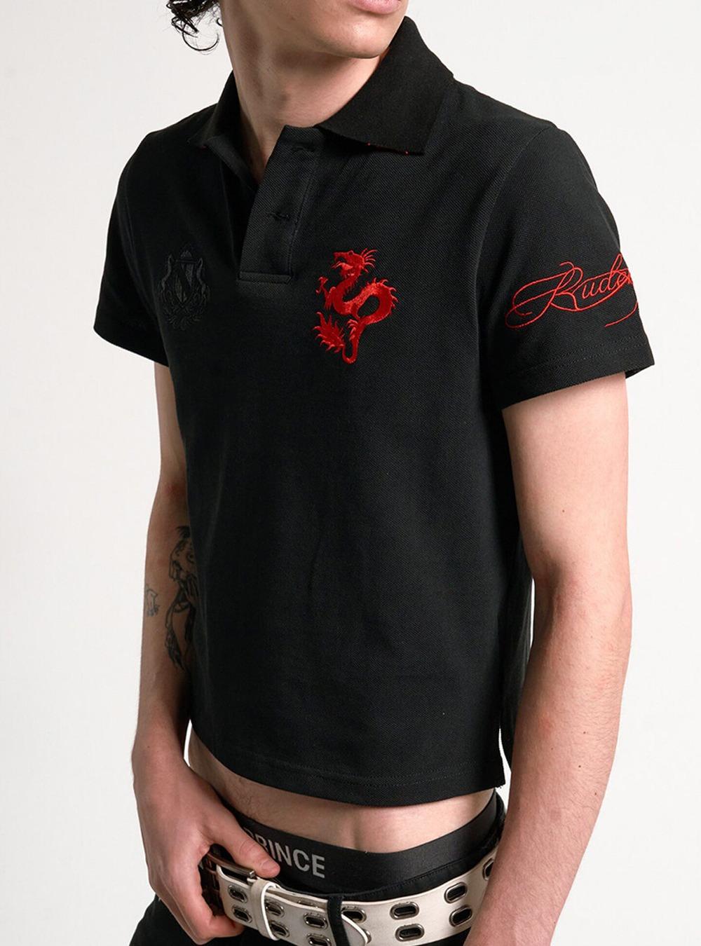 Red Dragon Embroidery Polo T-Shirt