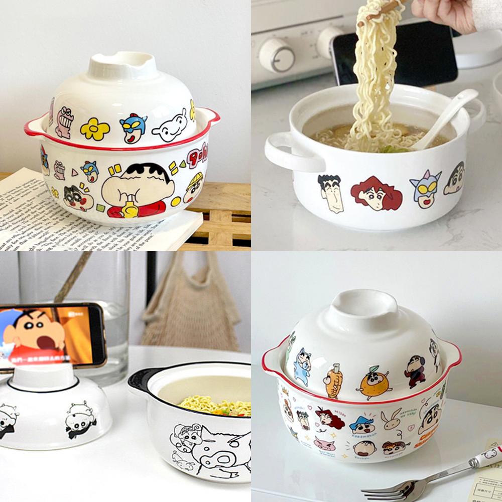 짱구 라면그릇 5type 손잡이 뚜껑 라면기 컵 용기