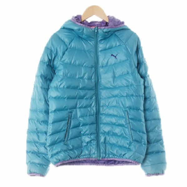 퓨마 민트 구스다운 퀼팅후드숏패딩점퍼