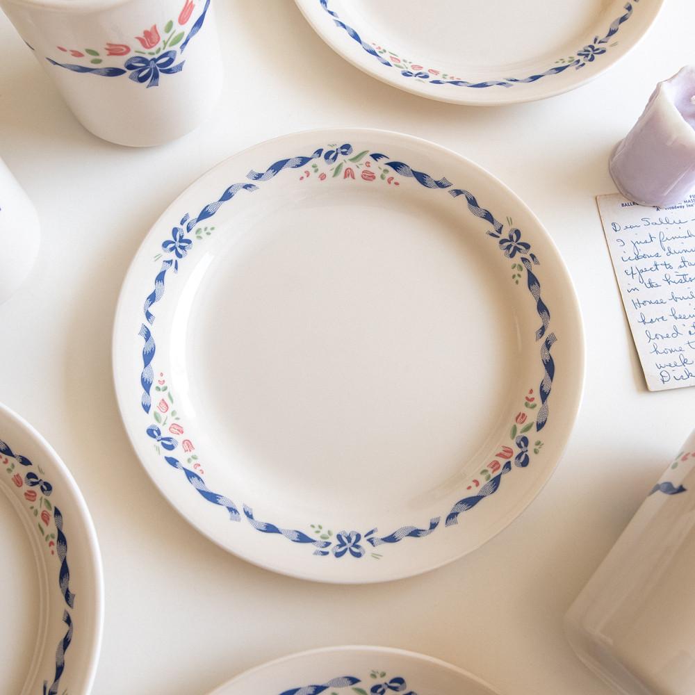 코렐 센티멘탈 리본 샐러드 플레이트 빈티지 접시 단종 그릇