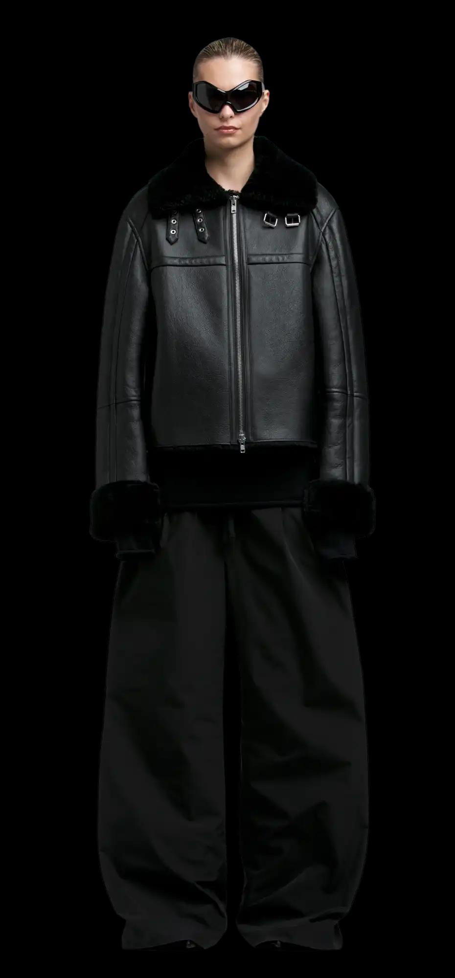 01 shearling jacket black