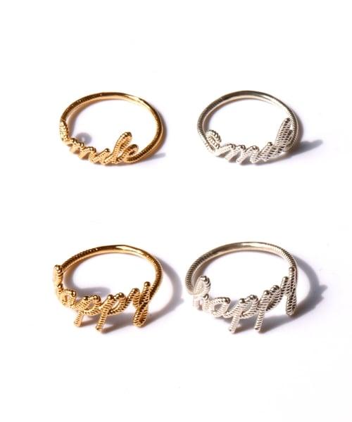 Unique smile  happy twist initial Ring 스마일 해피 이니셜 레터링 반지