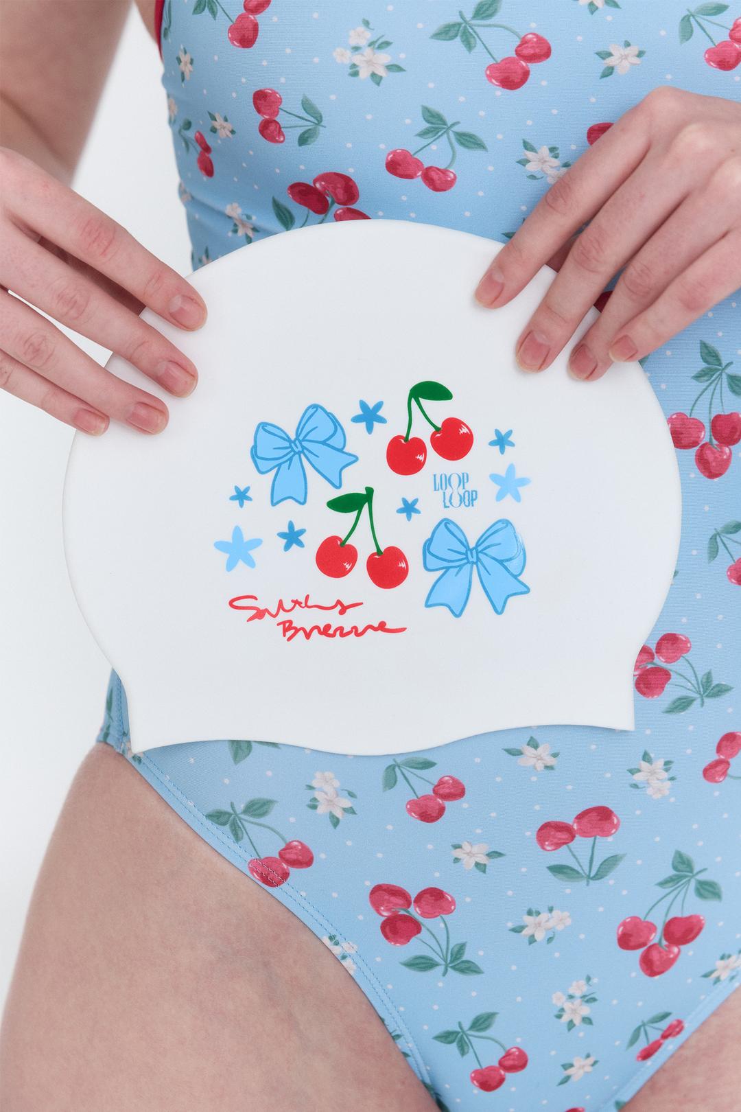 [리본 체리_블루] 실리콘 수모