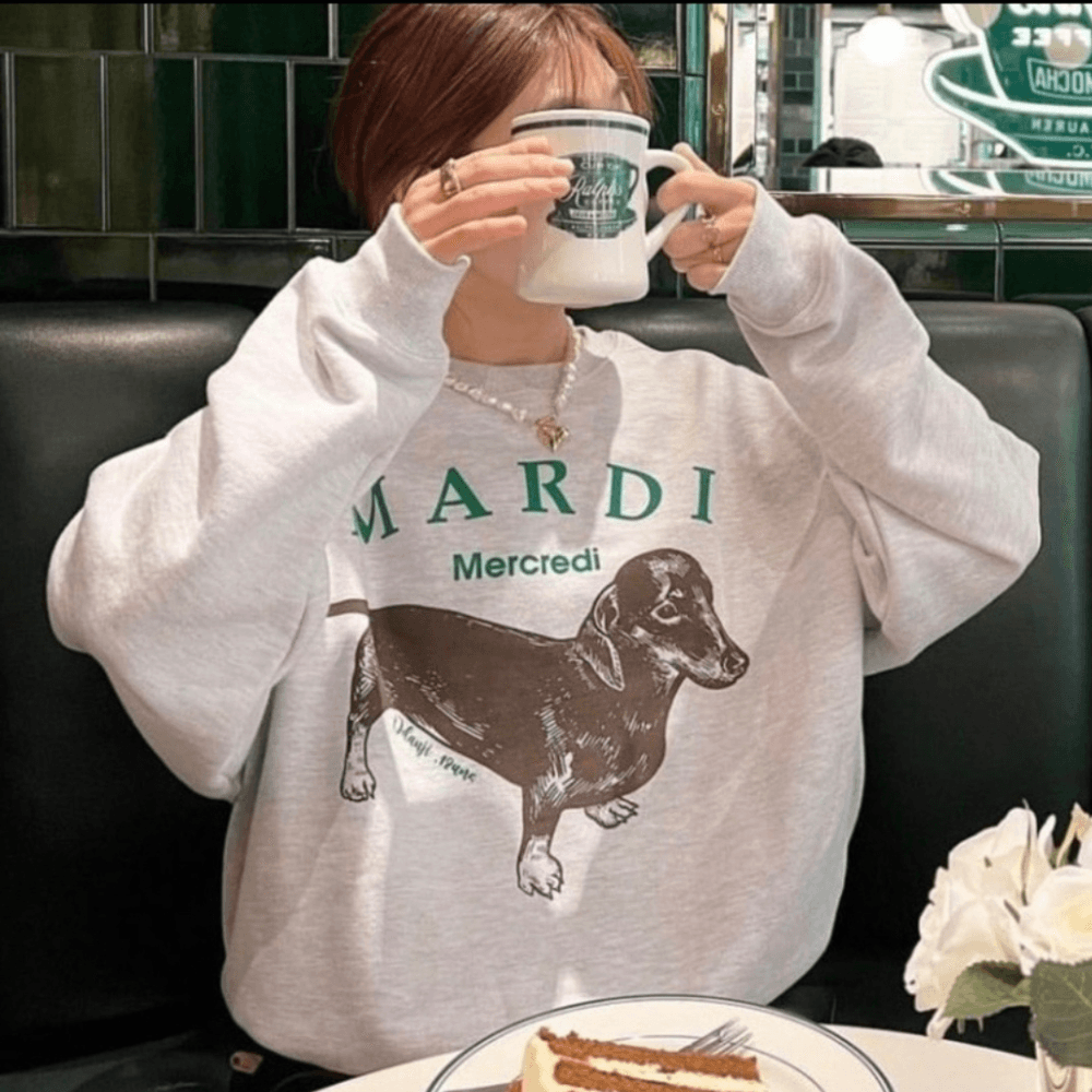 마르디 메크르디 맨투맨 강아지 티셔츠 DDANJI