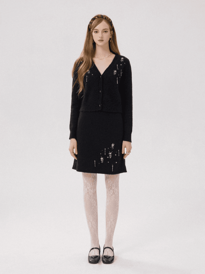 [셀럽착용] 스탈릿 니트 투피스