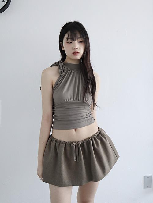 bow halter sleeveless, 3color