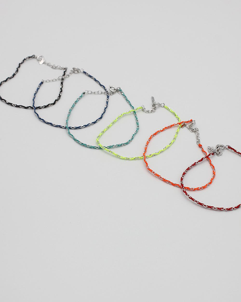 COLOR MIX CHAIN BRACELET / ANKLE BRACELET - SILVER