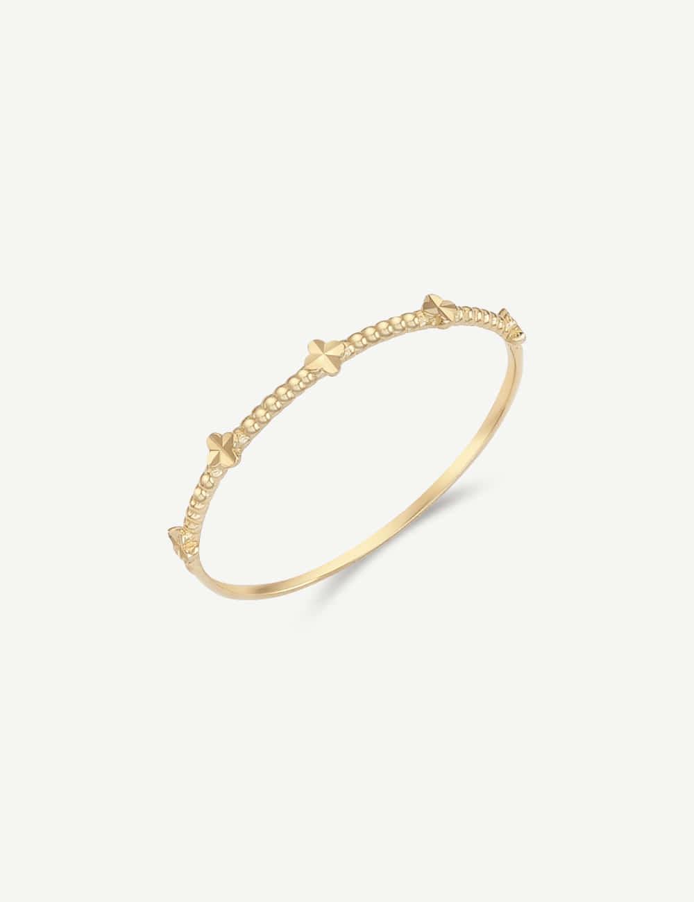 14k Clover cutting thin ring