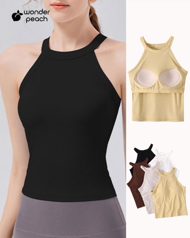 BT04 홀터넥 롱 나시 [빌트인 브라]