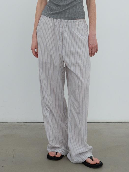 믹스 스트라이프 밴딩 팬츠 (라이트 그레이)