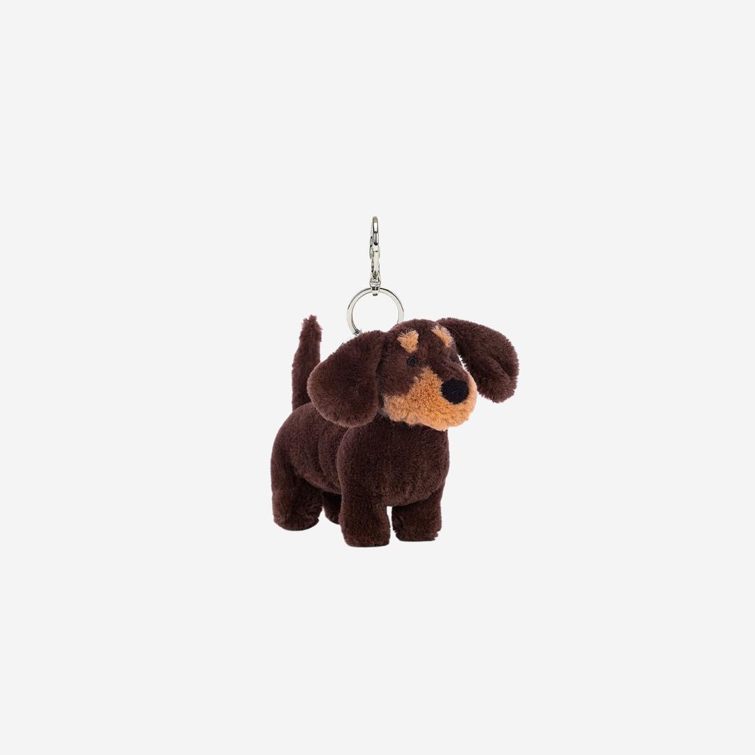 Jellycat Otto Sausage Dog Bag Charm Brown