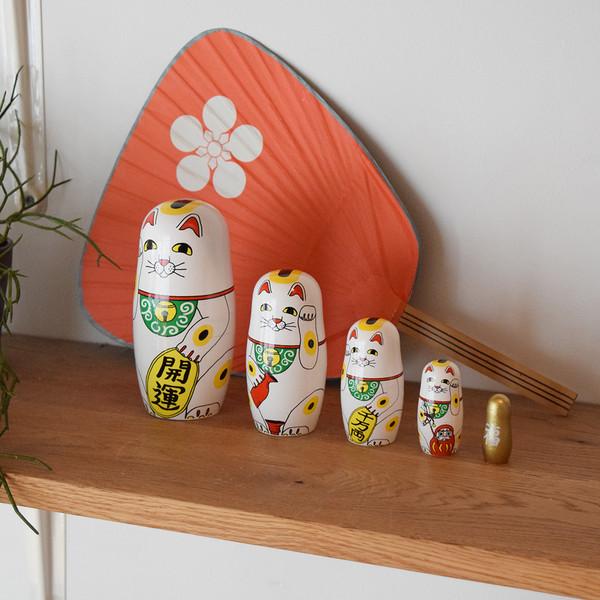 Cat Matryoshka Dolls(Feline, Lucky Cat)