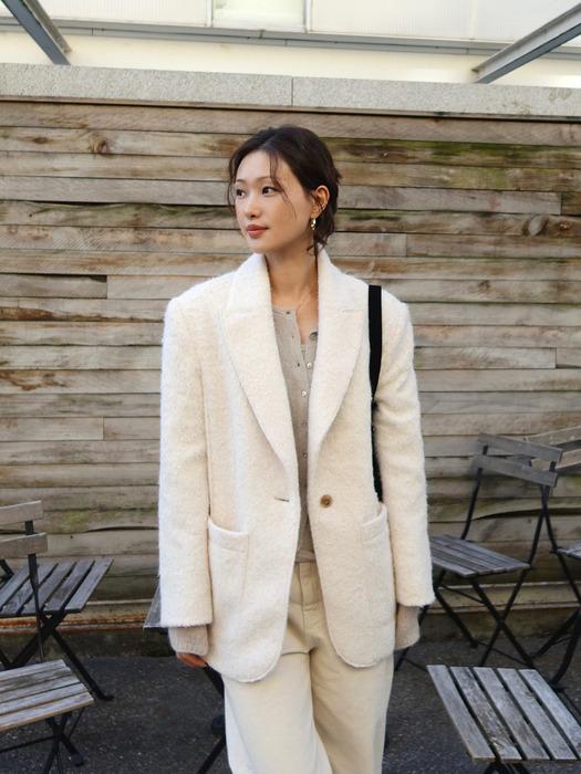 [플루비,하언 PICK] Hairy Wool Tailored Half Jacket [2COL]