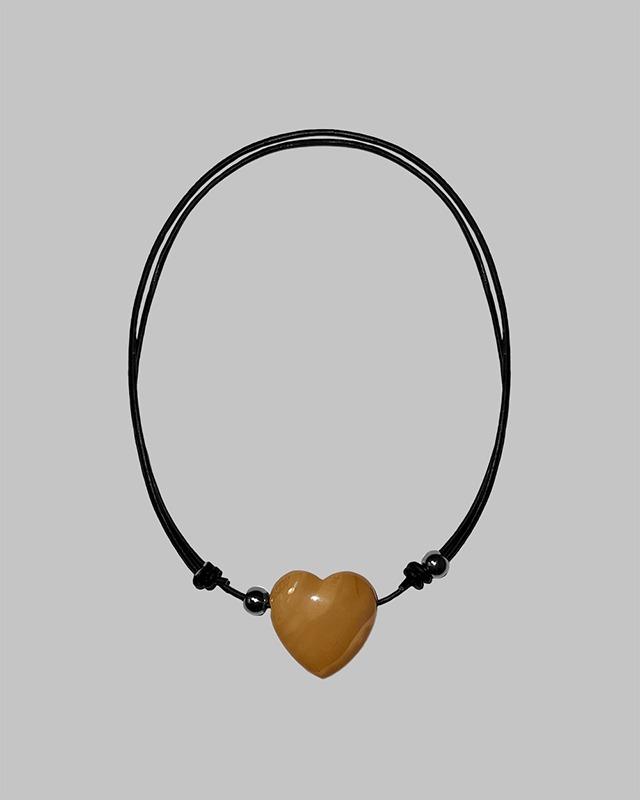 Heart Yellow Stone Necklace