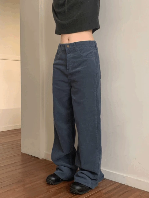 미드나잇블루 골덴 팬츠